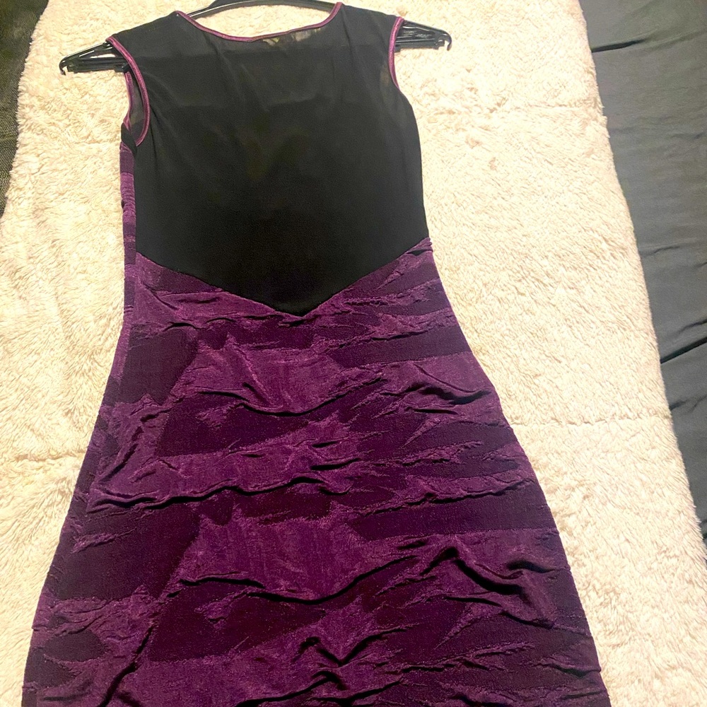 Cute purple & black sheer dress, size small.